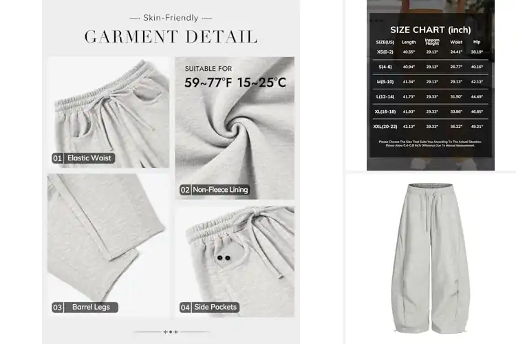 Detailed view of Best Baggy Sweatpants For Women: Top 10 Cozy & Stylish Picks