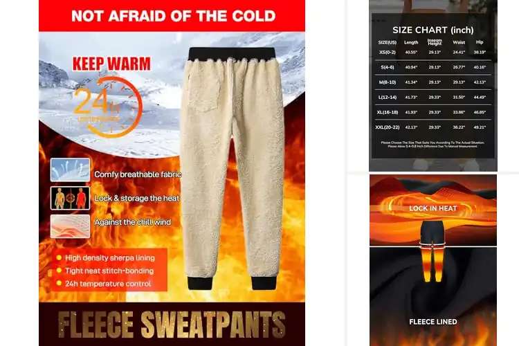 Detailed view of Best Fleece Lined Sweatpants For Cold Weather