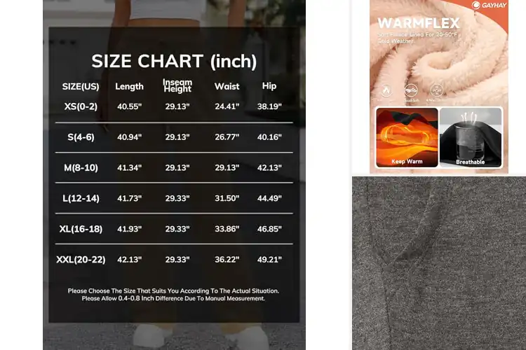 Detailed view of Best Fleece Lined Sweatpants For Women