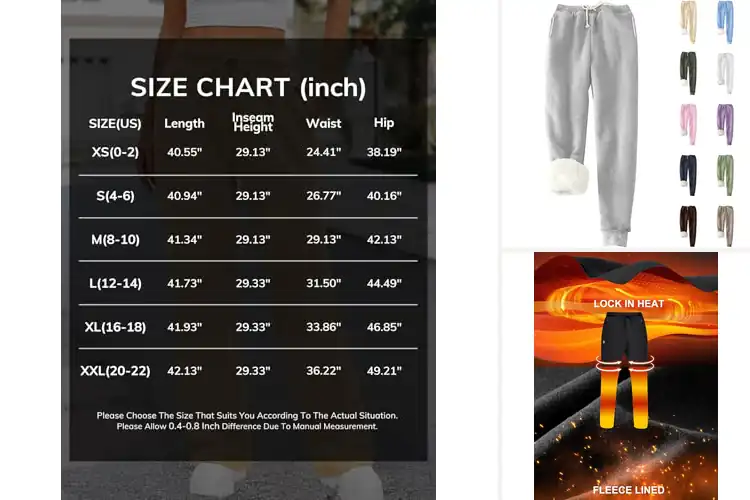 Detailed view of Best Fleece Lined Sweatpants With Pockets