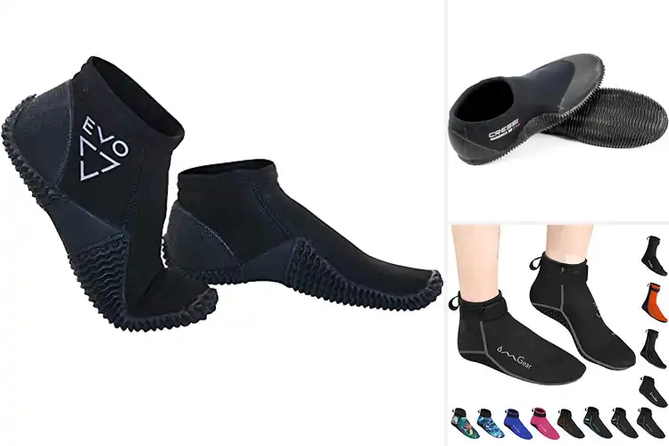 Detailed view of Best Pull On Dive Boots With Low Cut Design