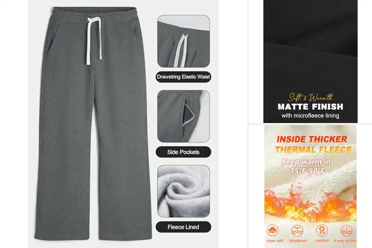 Detailed view of Best Thermal Fleece Lined Sweatpants Material