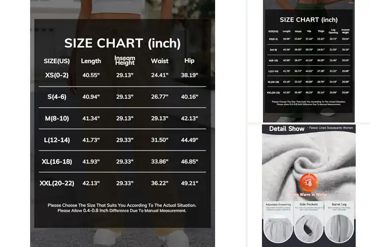 Detailed view of Best Womens Baggy Fleece Lined Sweatpants