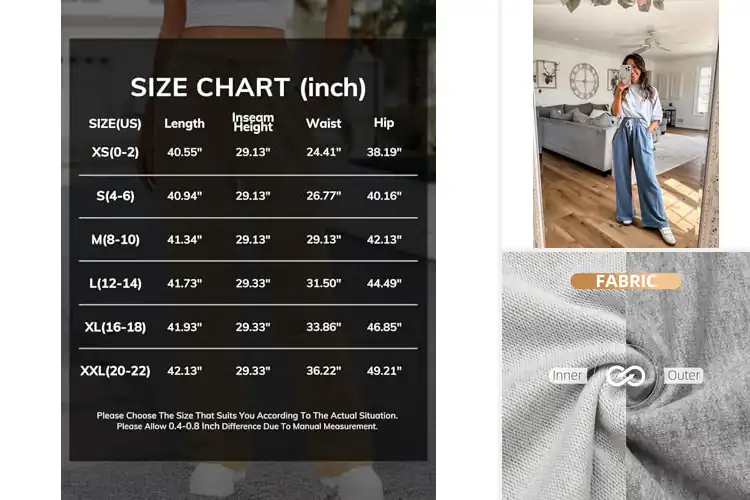 Detailed view of Best Womens Baggy Lounge Pants
