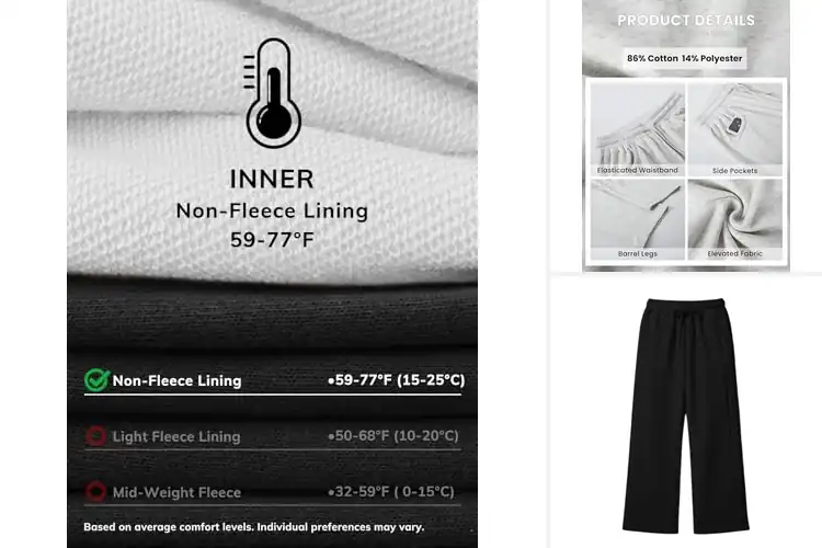 Detailed view of Best Womens Travel Sweatpants