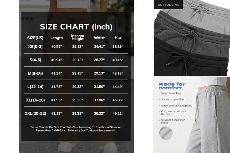 Detailed view of Best Womens Warm Sweatpants: Cozy Style for Cold Days